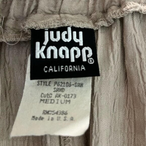 Judy Knapp California Women’s Wide-Leg Pants Medium Sand Beige Made in USA - Picture 2 of 9